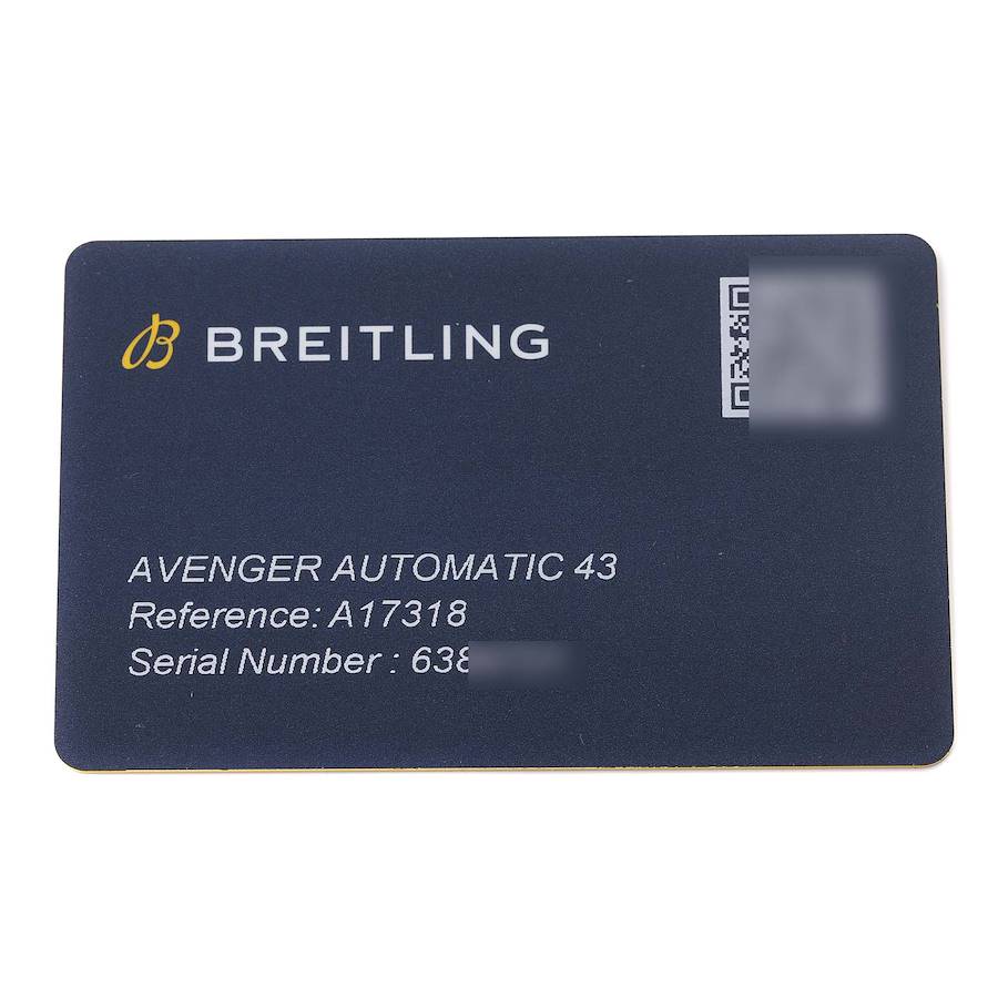 Breitling Avenger 43mm Blue Dial Steel Mens Watch A17318