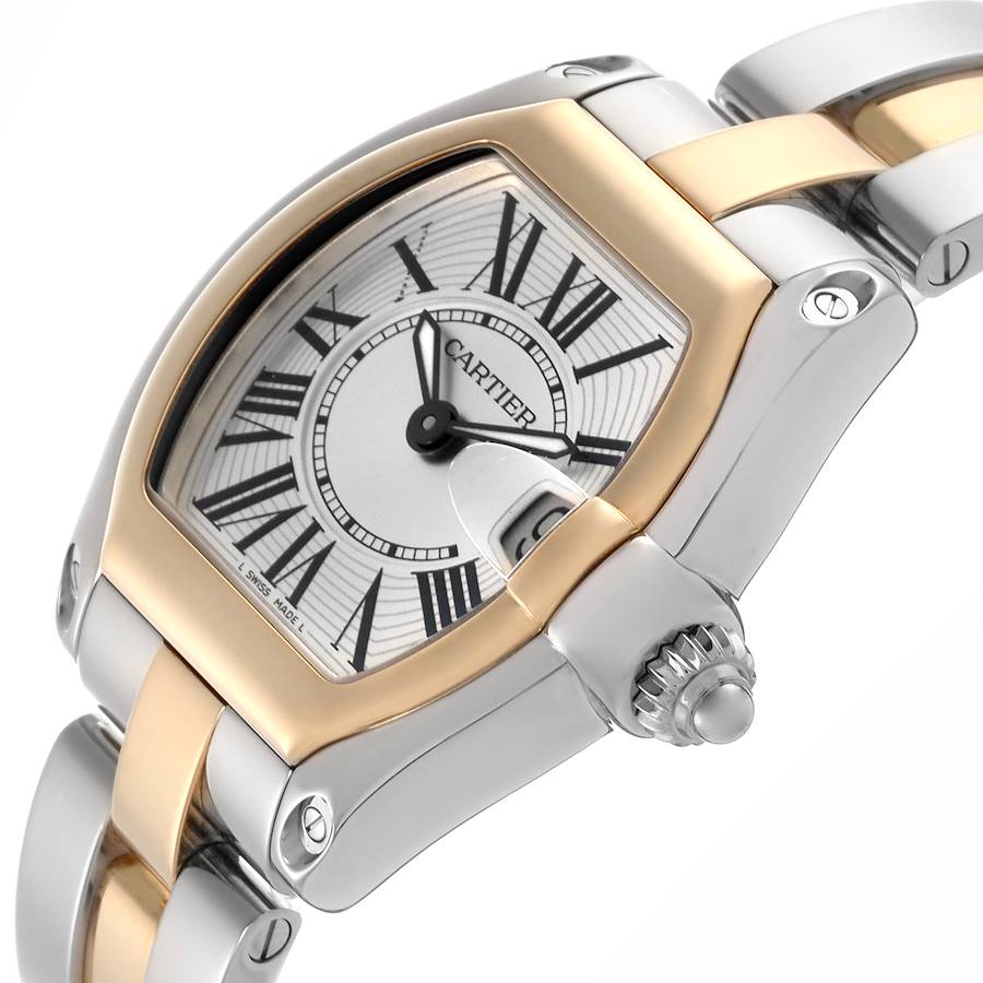 Cartier Roadster Steel Yellow Gold Silver Dial Ladies Watch W62026Y4