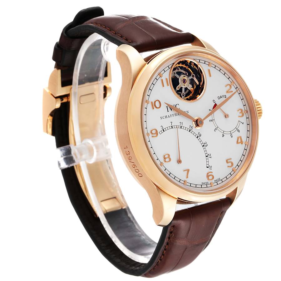 IWC Portuguese Tourbillon Mystere Retrograde Rose Gold Mens Watch IW504402