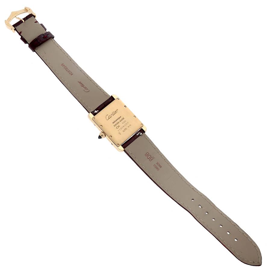 Cartier Tank Louis Large Yellow Gold Burgundy Dial Mens Watch WGTA0190