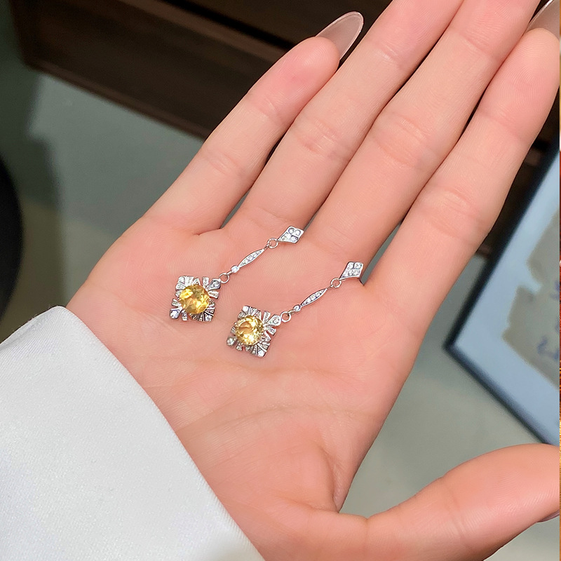 GemVibra Floral Drop Earrings | 925 Silver Multi-Gemstone Dangle Design