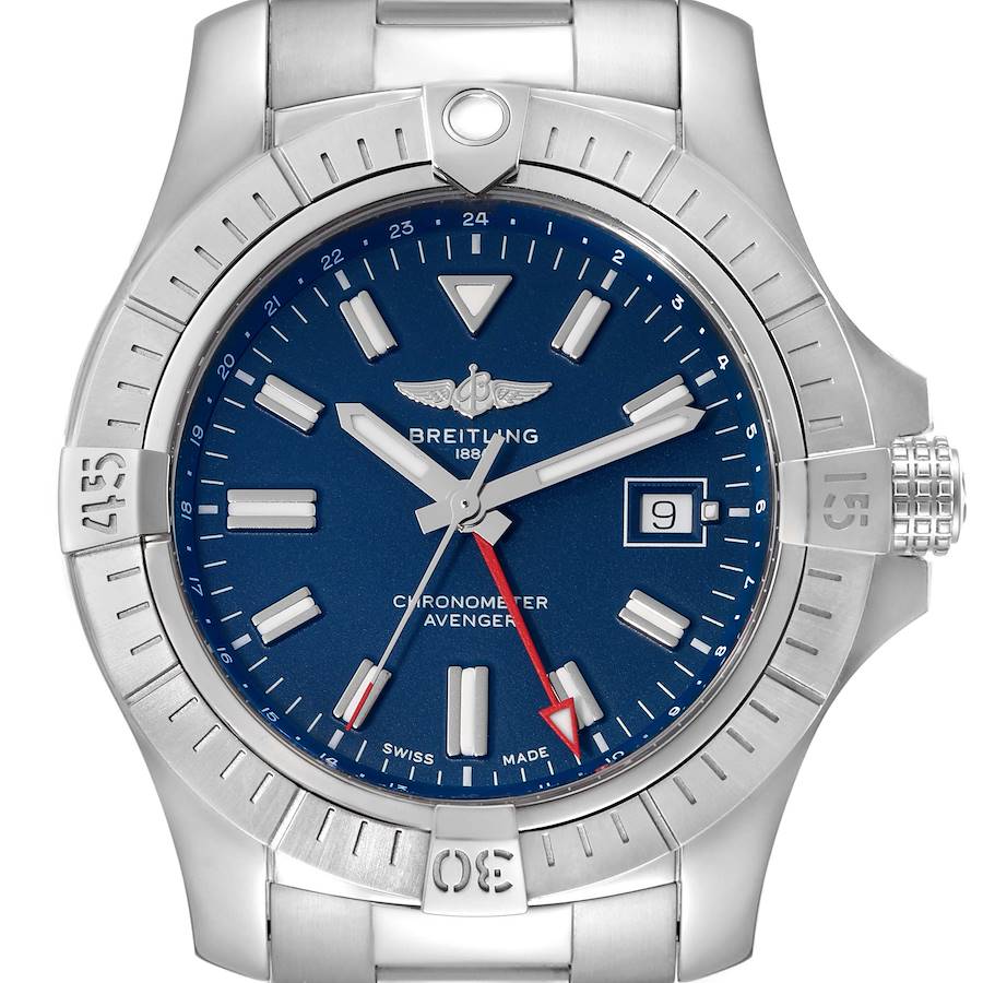 Breitling Aeromarine Avenger II GMT Blue Dial Steel Mens Watch A32395