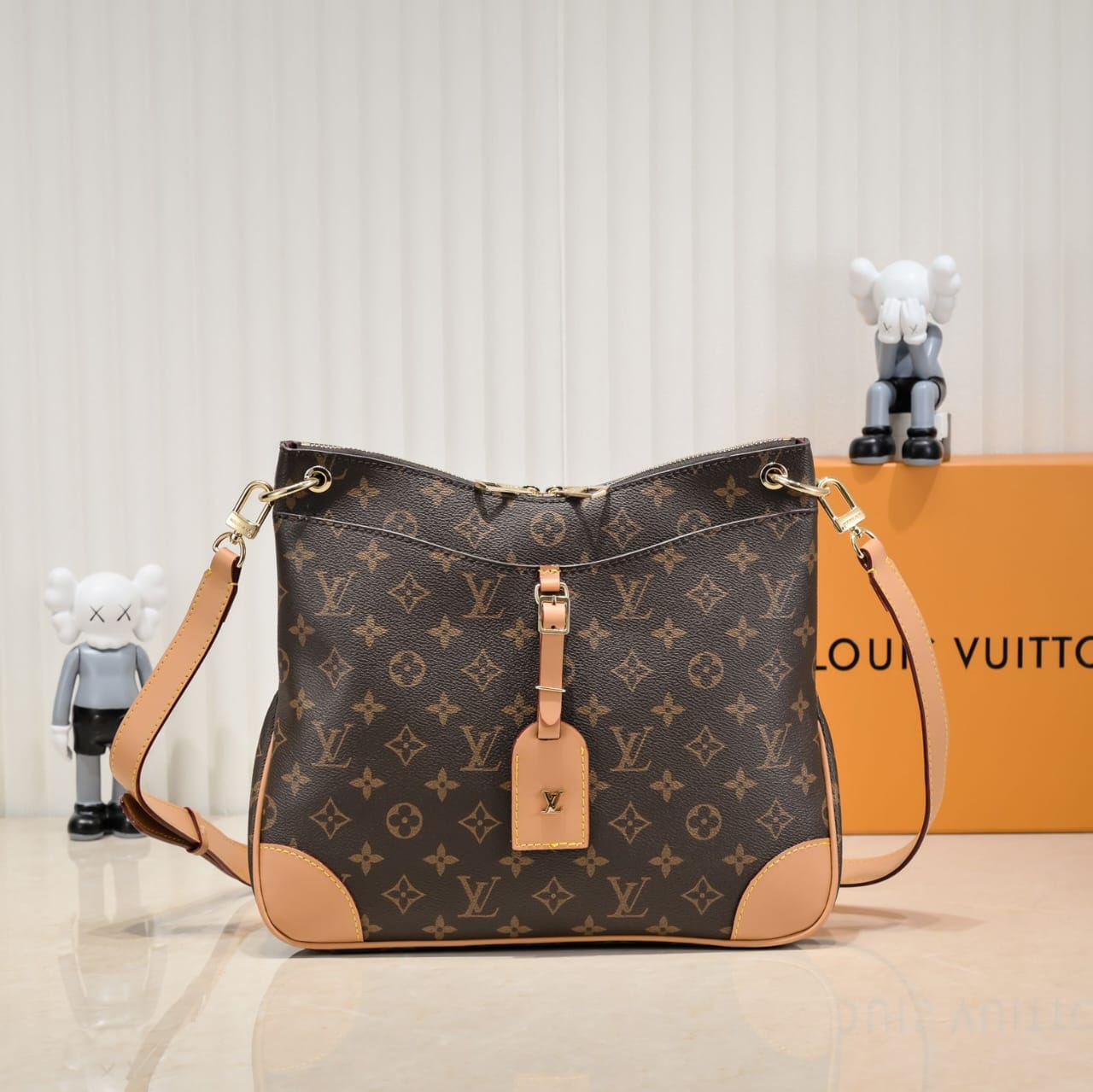 Louis Vuitton Odéon MM Monogram Canvas Shoulder Bag Brown 31 cm M45355