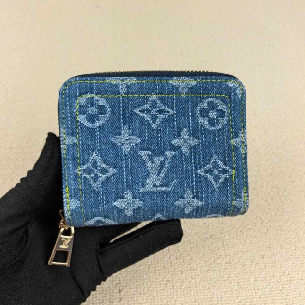 Louis Vuitton Zippy Coin Purse Wallet Denim Blue 11Cm M82957