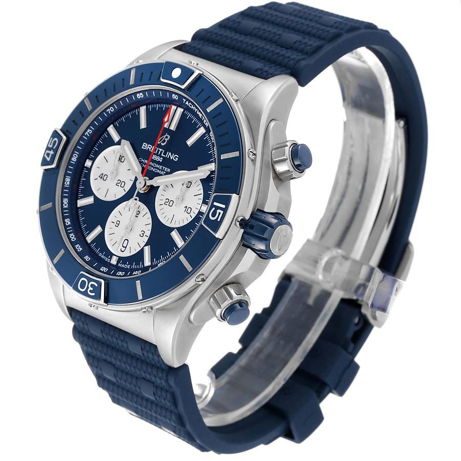 Breitling Super Chronomat B01 Blue Dial Steel Mens Watch AB0136