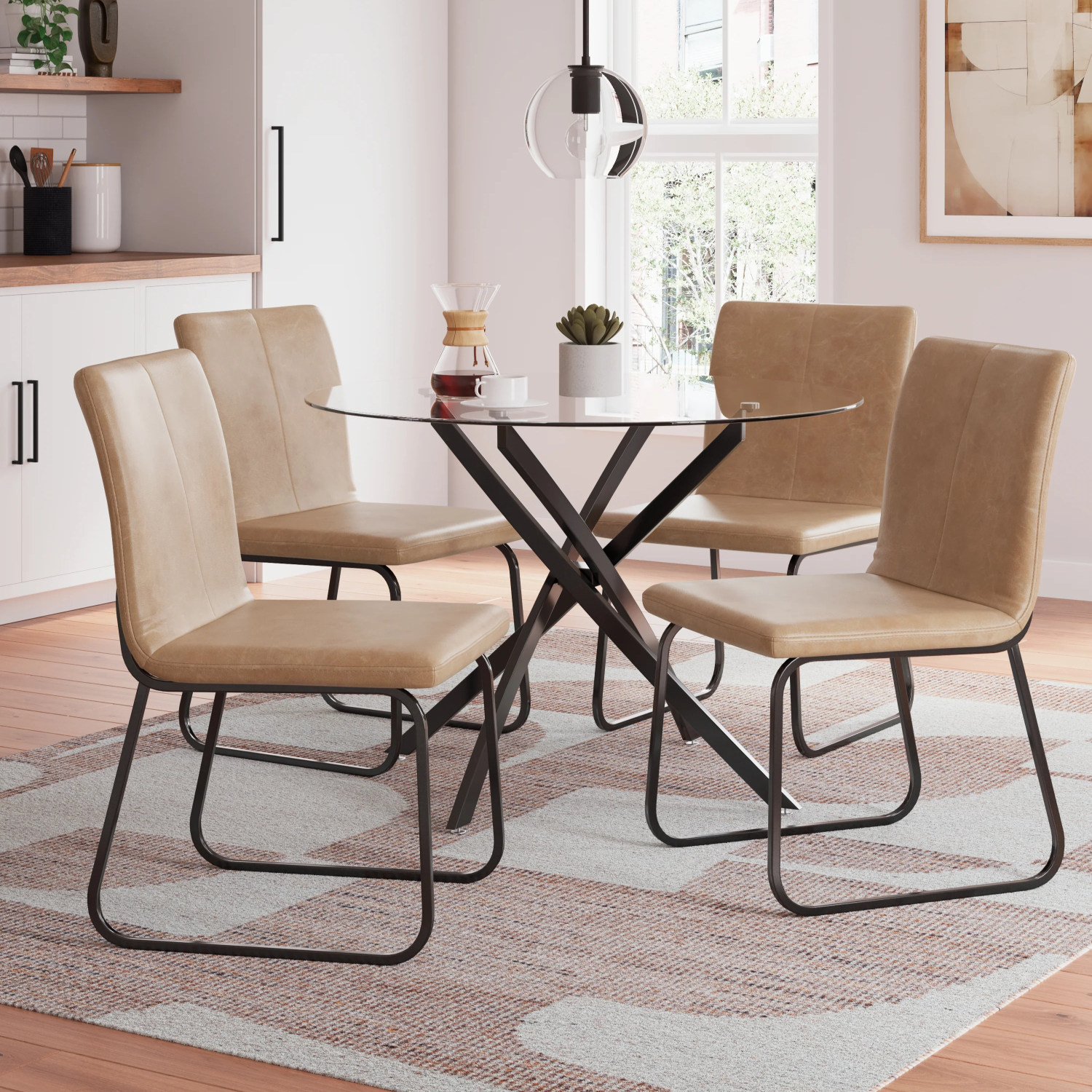 Modern Industrial Dining Chair Set of 4