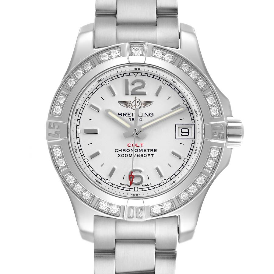 Breitling Colt Lady Silver Dial Diamond Bezel Steel Ladies Watch A77388