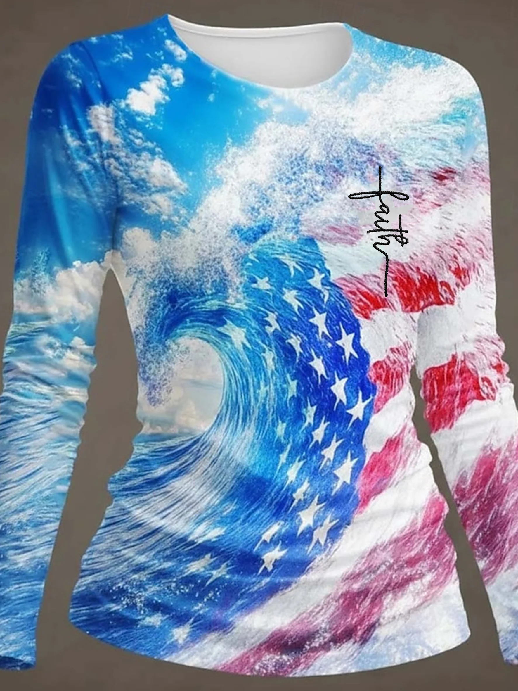 Women's American 250th Anniversary Print Casual Top