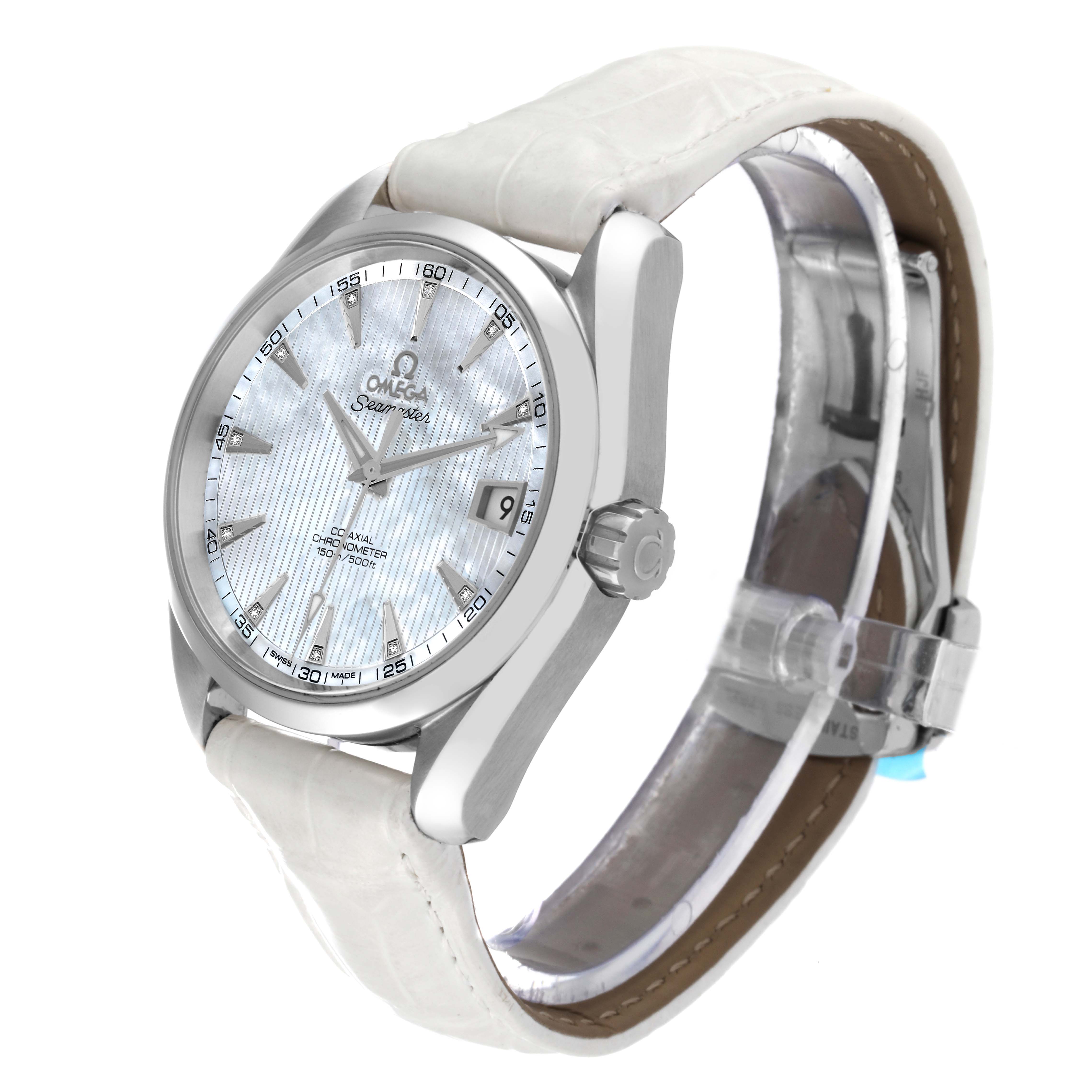 Omega Seamaster Aqua Terra Mother Of Pearl Diamond Steel Watch 39.5 MM 231.13.39.21.55.001