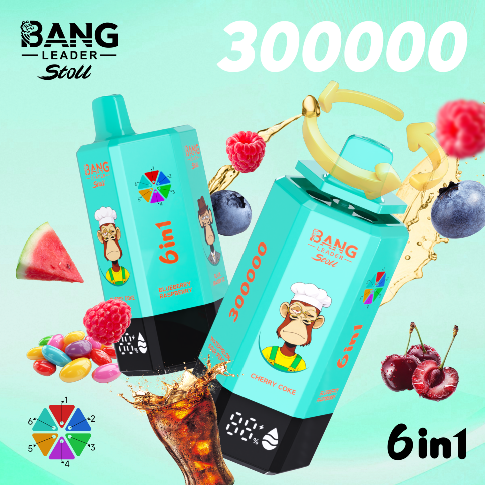 Bang Leader Stoll 300K Puffs 6-in-1 Prefilled Vape Device - 6 Flavours, Rechargeable, 650mAh