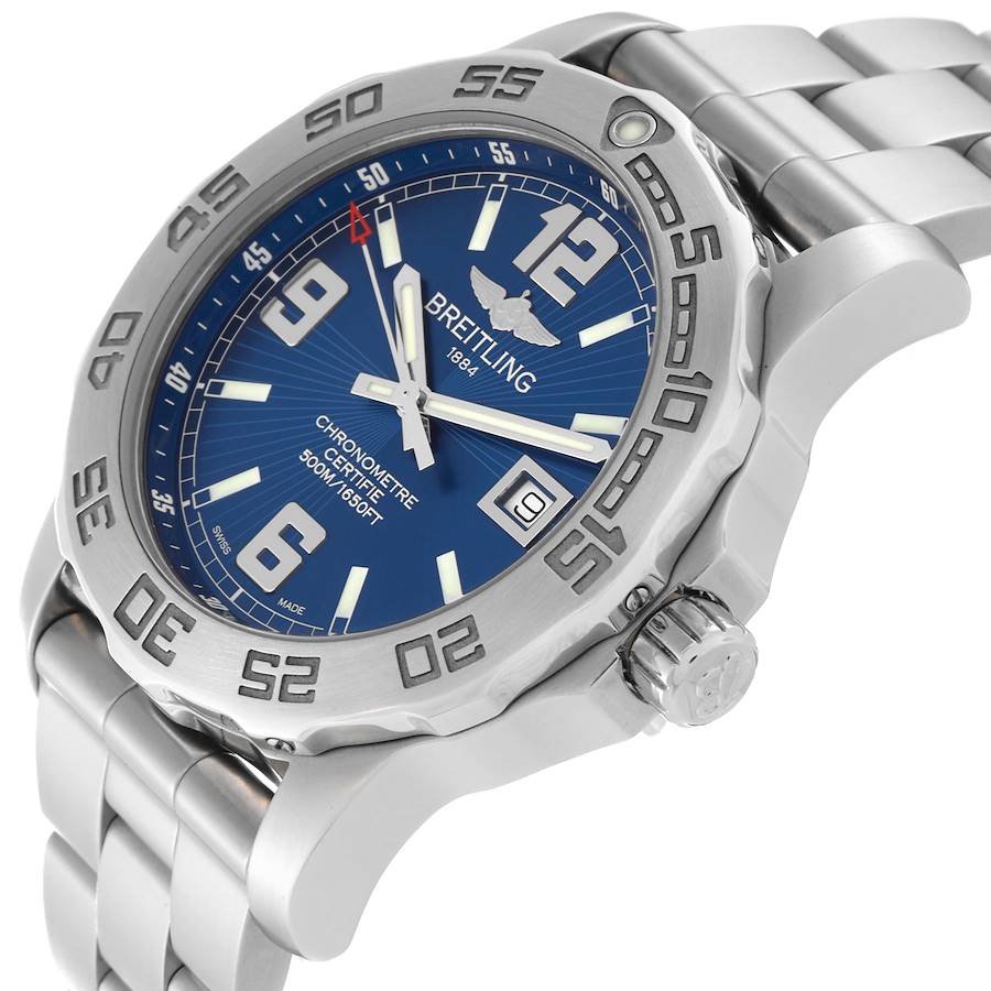 Breitling Colt 44 Blue Dial Steel Mens Quartz Watch A74387