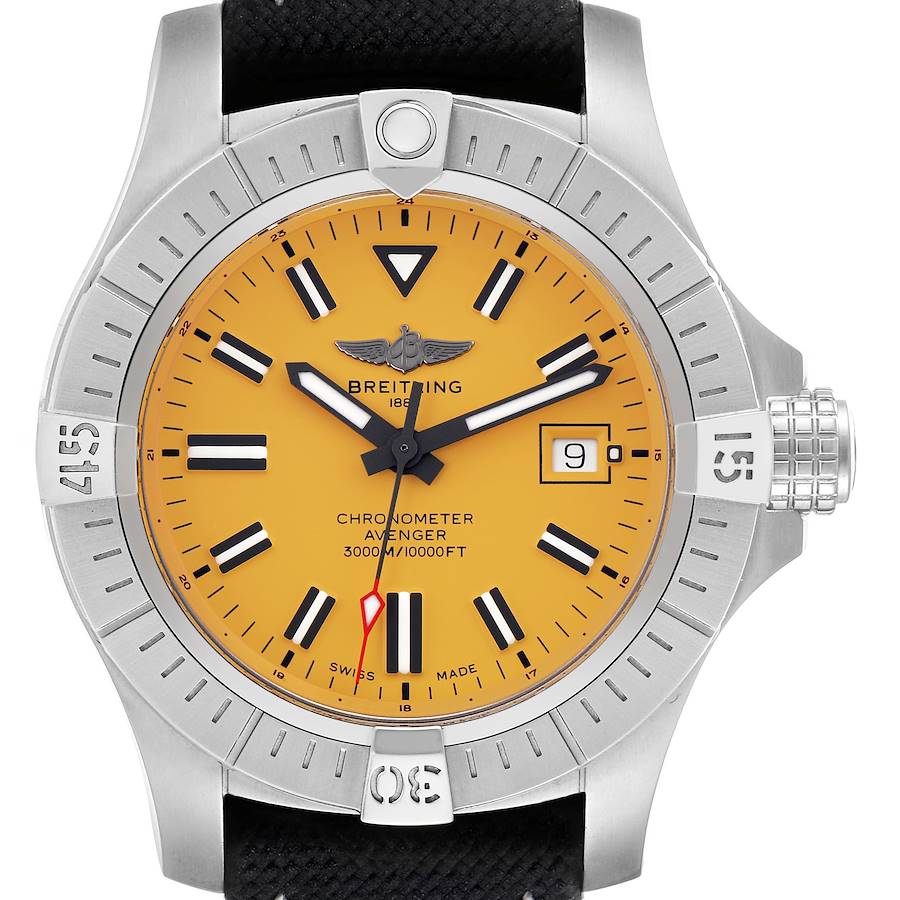 Breitling Avenger 45 Seawolf Yellow Dial Steel Mens Watch A17319