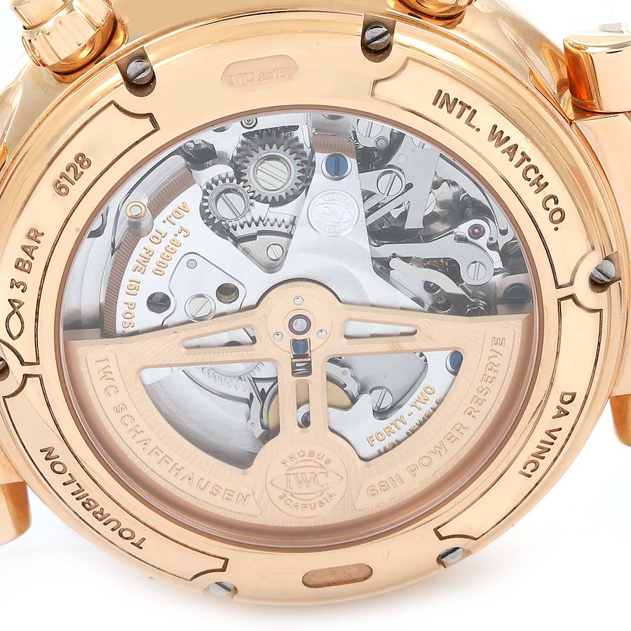 IWC Da Vinci Tourbillon Retrograde Flyback Chronograph Rose Gold Mens Watch IW393101