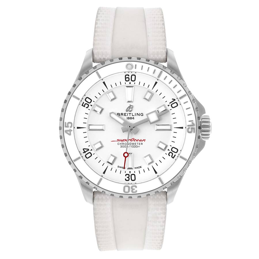 Breitling Superocean 42mm Japanese White Dial Steel Mens Watch A17375