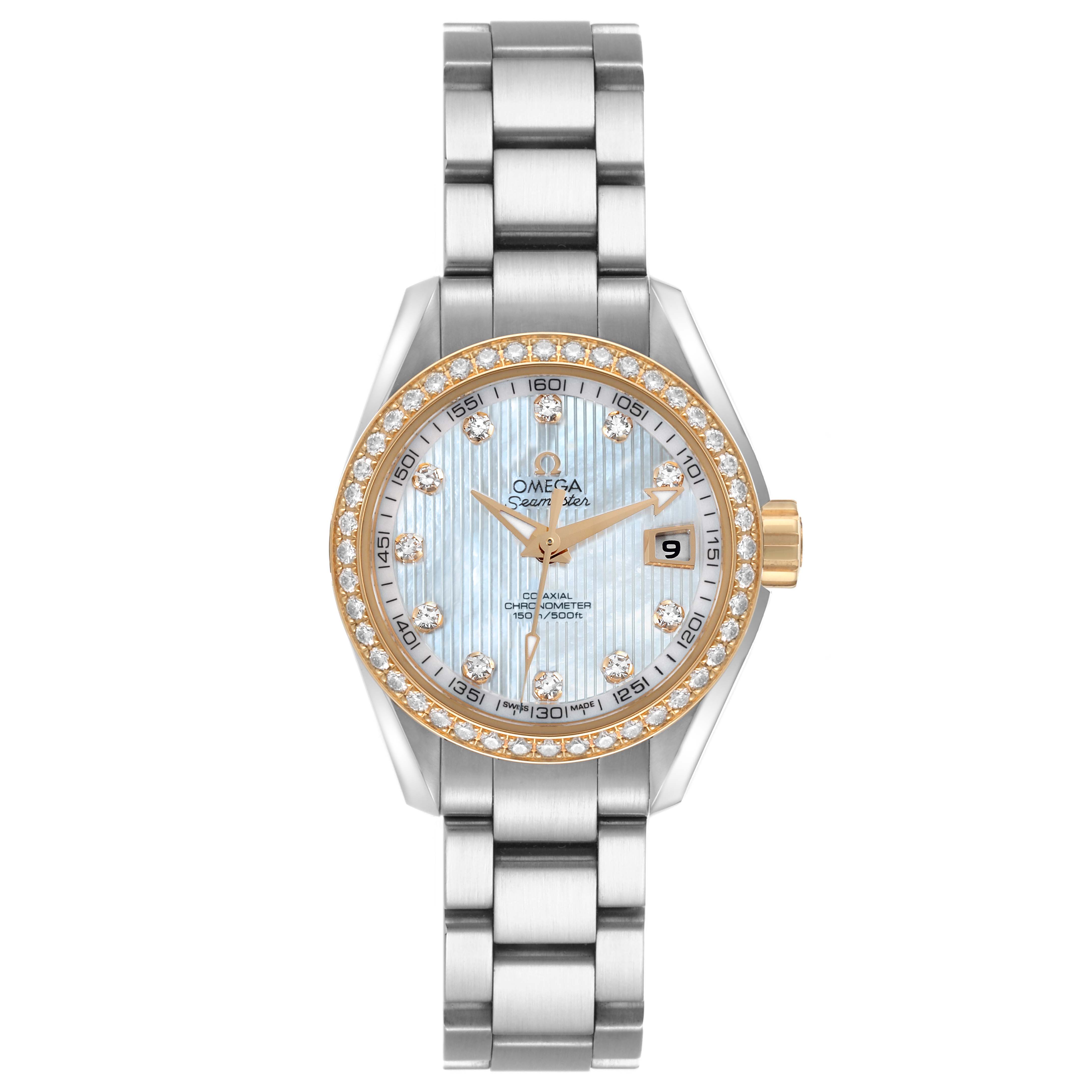 Omega Seamaster Aqua Terra Steel Yellow Gold Diamond Ladies Watch 30.0 MM 231.25.30.20.55.004