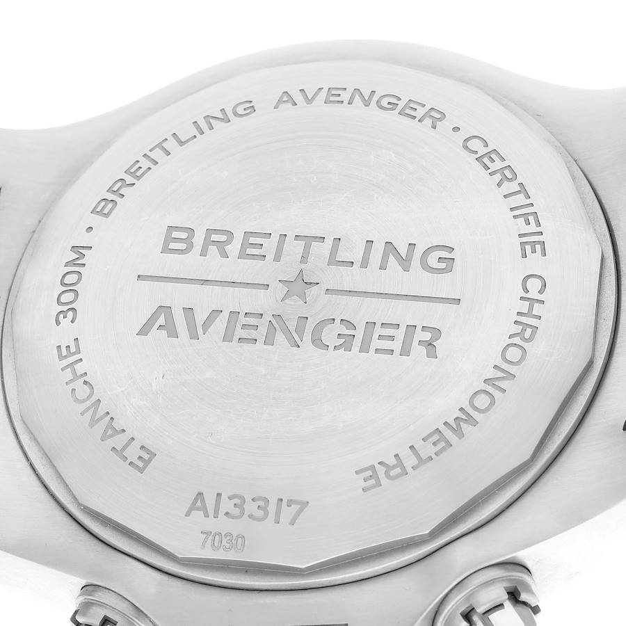 Breitling Avenger Chronograph 45 Black Dial Steel Mens Watch A13317