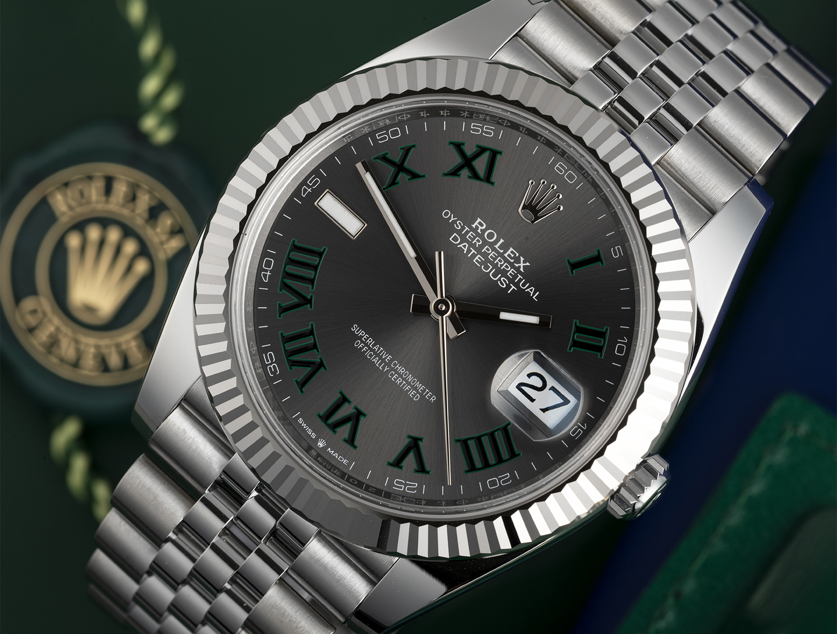 Rolex Datejust 41mm Wimbledon Slate Dial Jubilee Bracelet 126334-0022