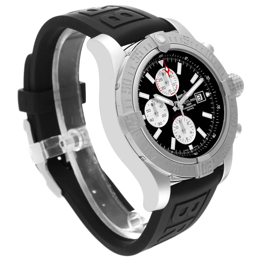 Breitling Super Avenger II Black Dial Steel Mens Watch A13371