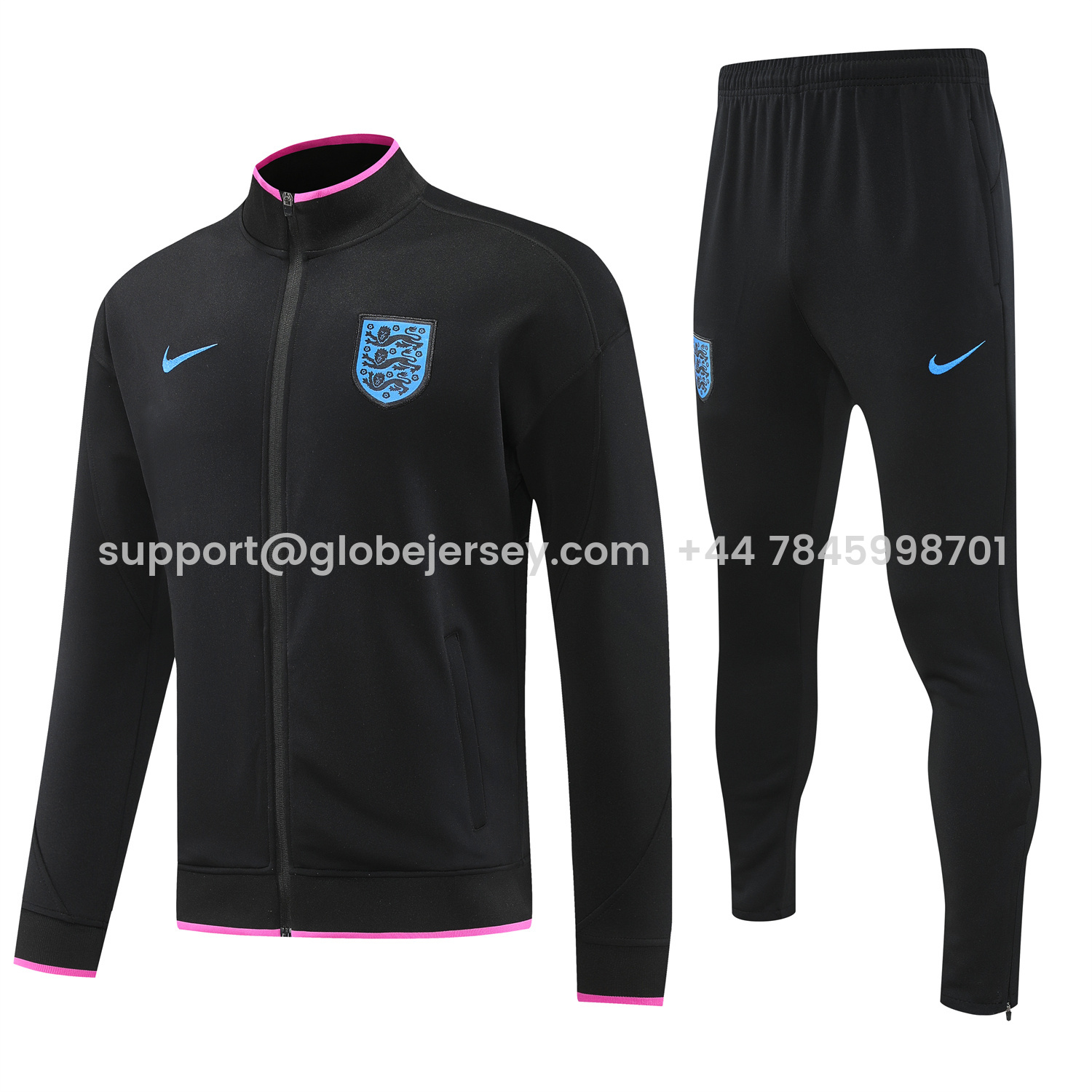England 2026 Jacket Training Tracksuit - Black Top and Black Pants