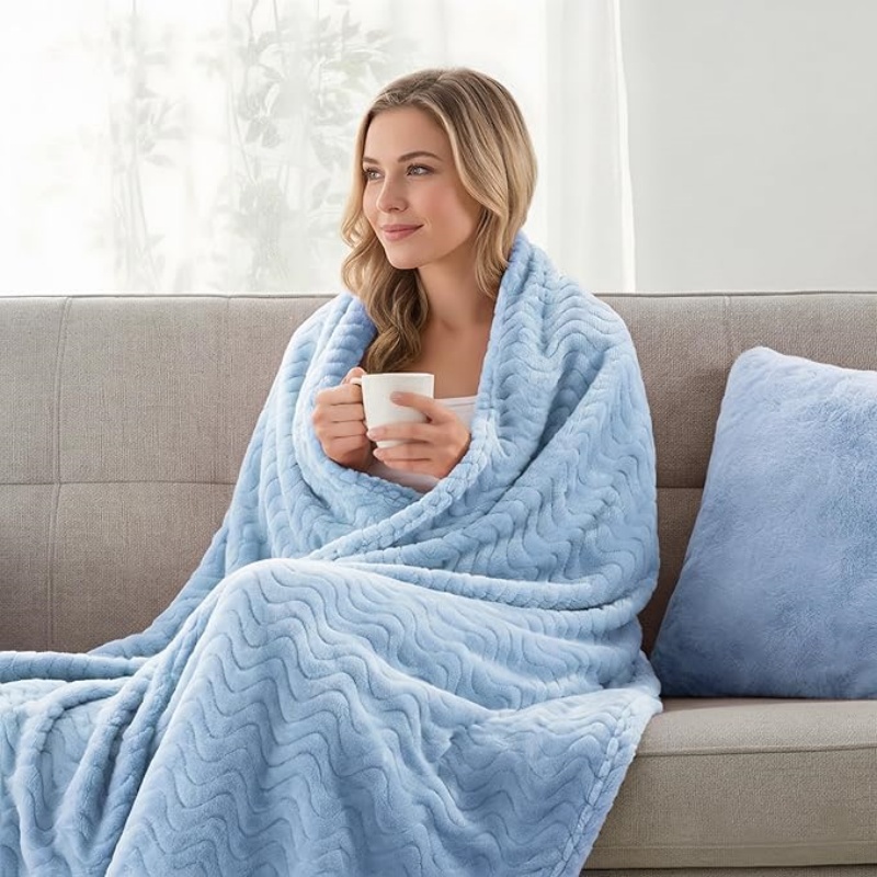 VELVETIER Mezcla Fleece Throw Blanket for Couch