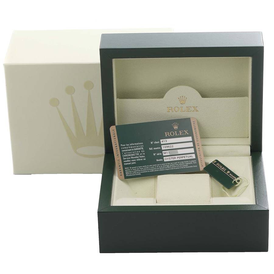 Rolex Yachtmaster 29 Steel Platinum Dial Bezel Ladies Watch 169622