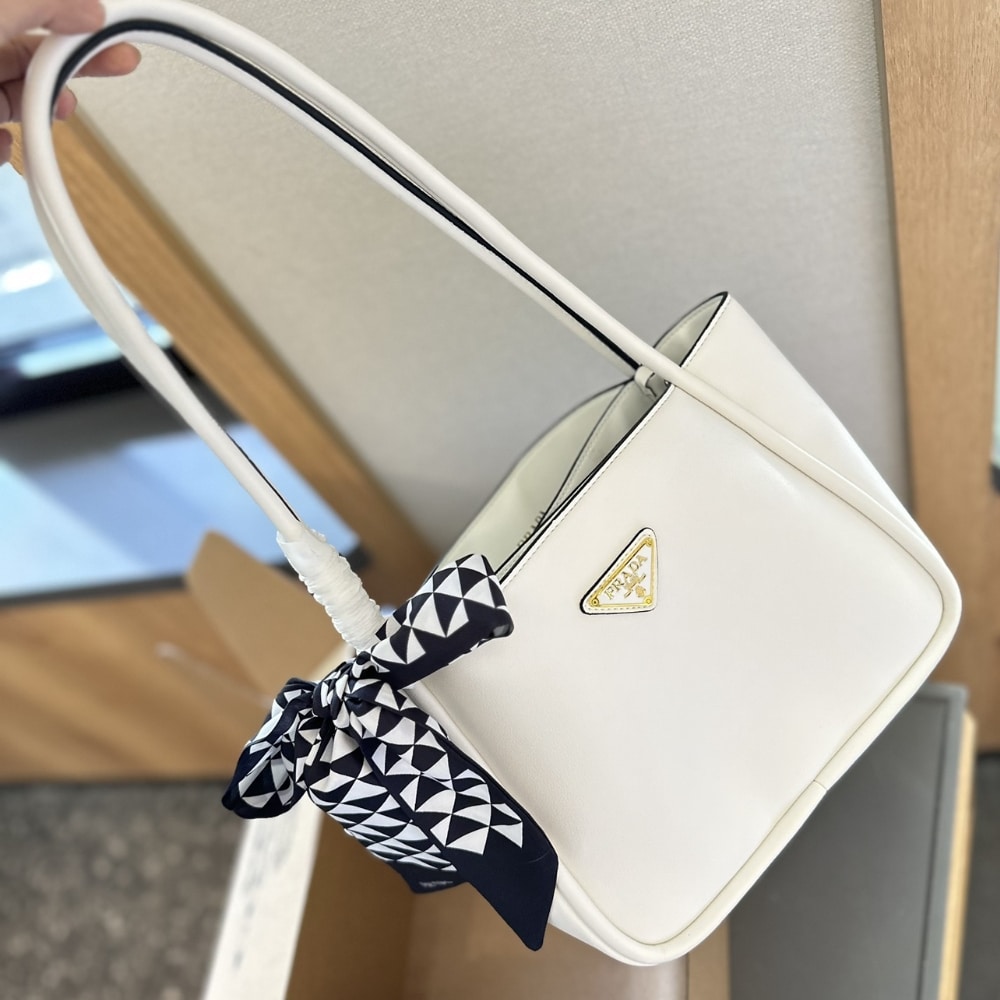 Prada Leather Mini Tote Bag White 25Cm 1Bg539 2Cys F0Pg7 V Ovo