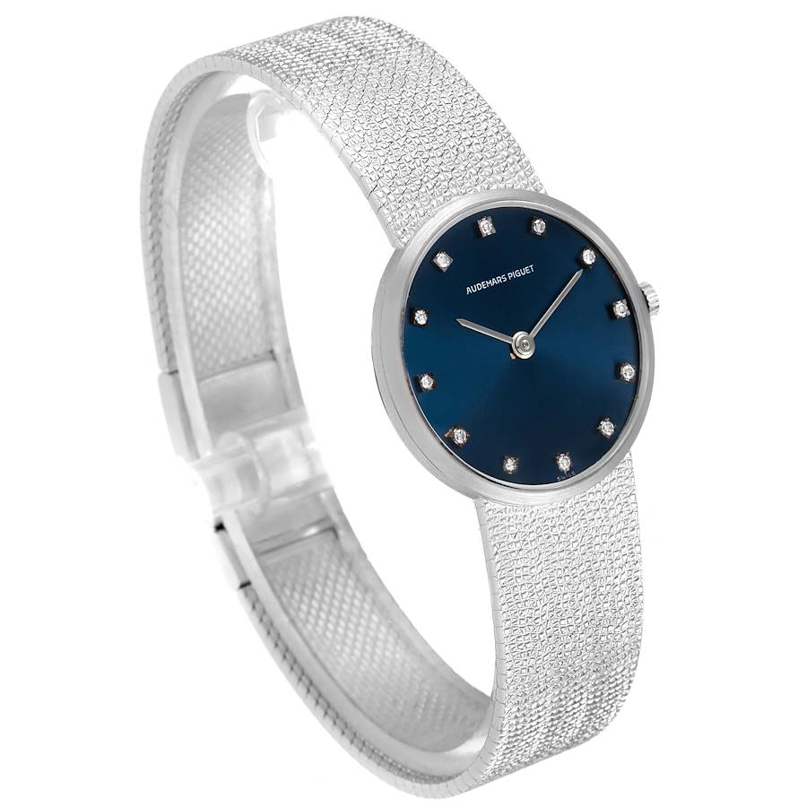 Audemars Piguet White Gold Blue Diamond Dial Cocktail Ladies Watch