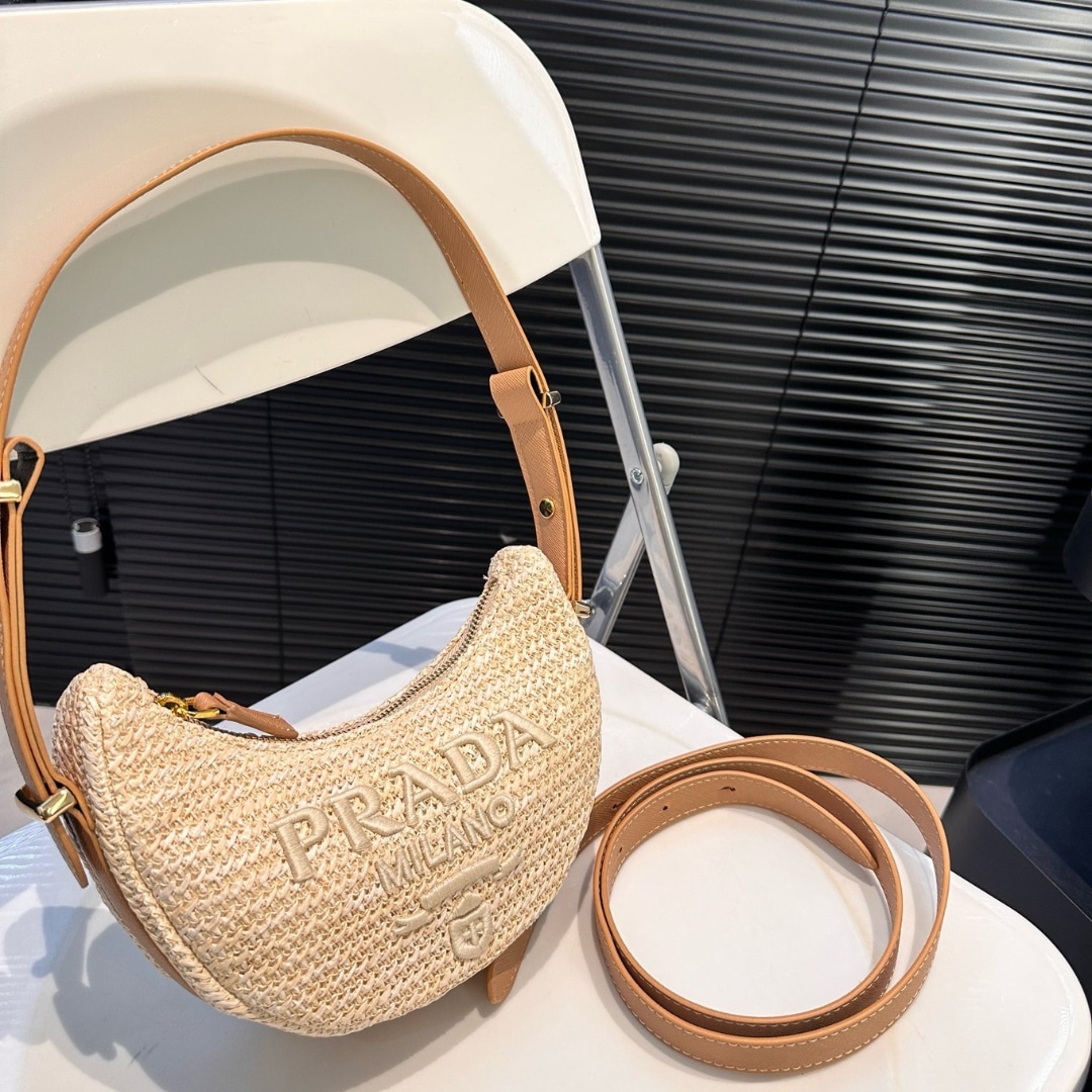 Prada Arqué Crochet Shoulder Bag Natural 22Cm 1Bc194 2M2T F0018 V Ouo