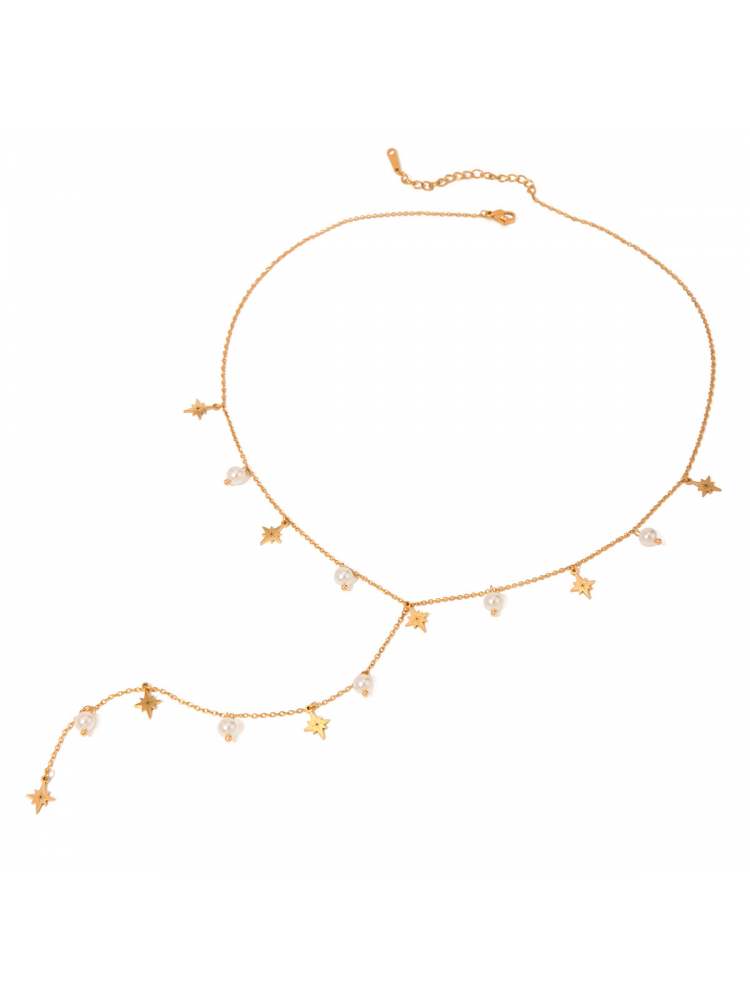 Rhinestone Fringe Retro Stainless Steel Necklaces