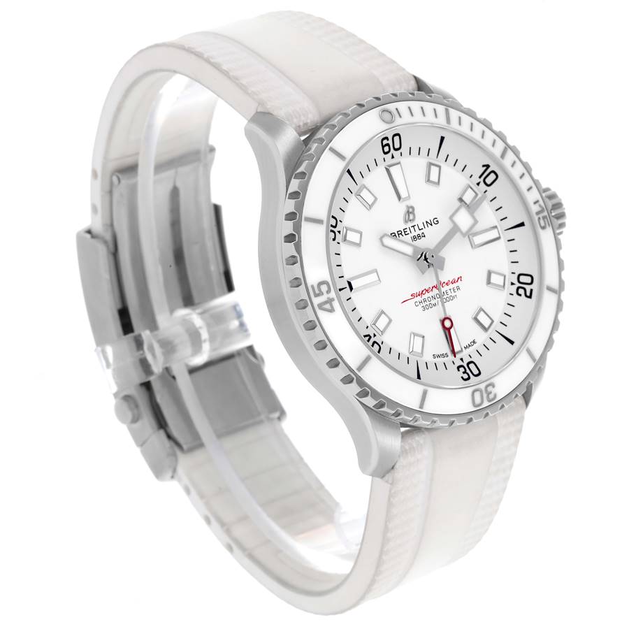 Breitling Superocean 42mm Japanese White Dial Steel Mens Watch A17375