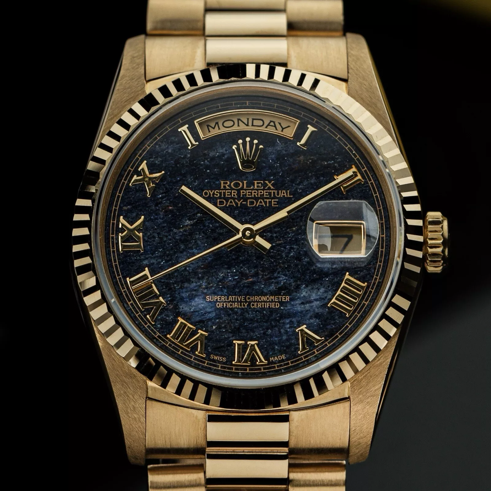 Rolex Day-Date 36mm Rare Aventurine Stone Dial President 18k Gold Ref. 18238
