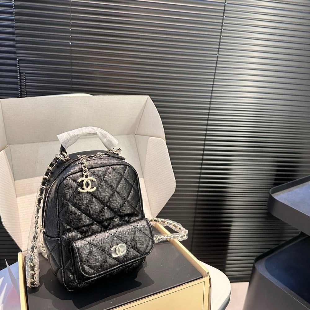 Chanel Classic Mini Backpack Black 12cm Ap3753 B06311 94305