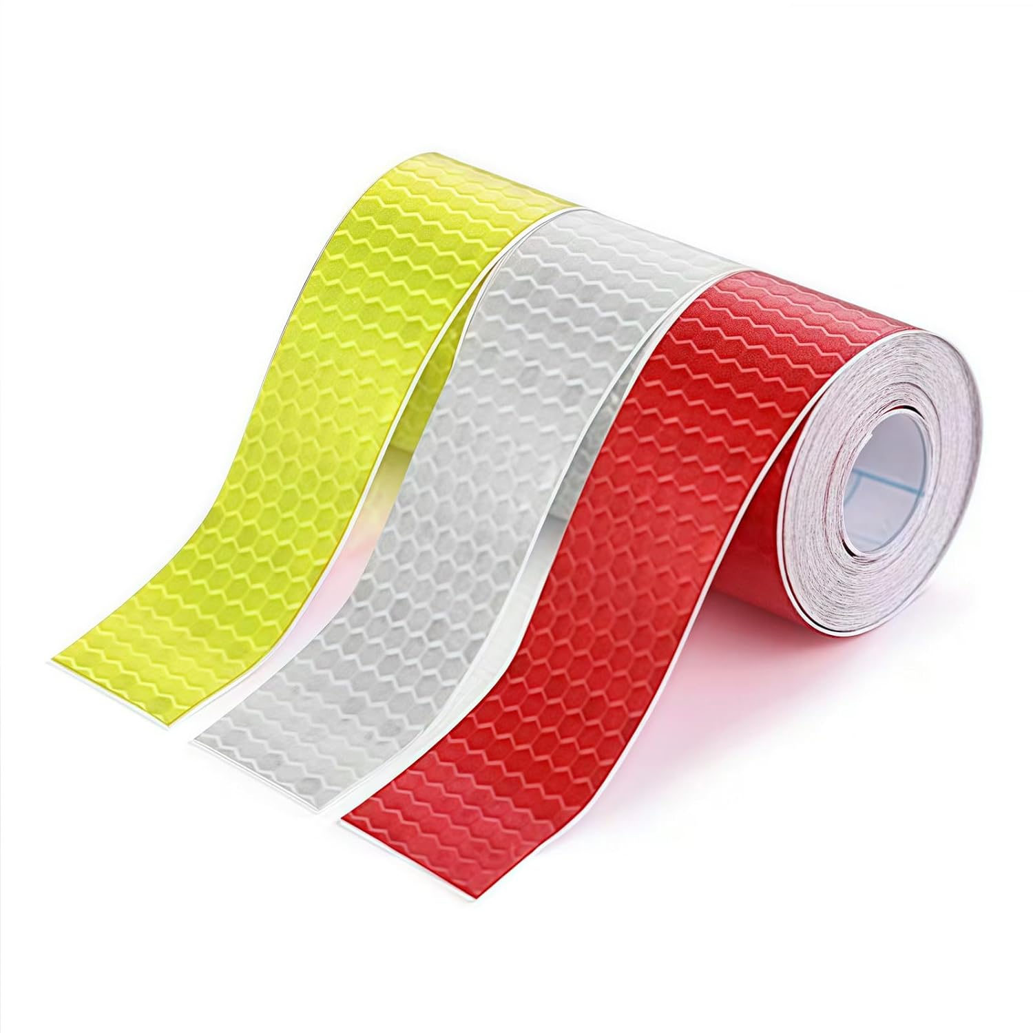 3 Rolls High-Visibility Reflective Tape – Waterproof Self-Adhesive Safety Stickers for Outdoor Nighttime Visibility, Trailers, Apparel, Vehicles (1 in x 30 ft.)