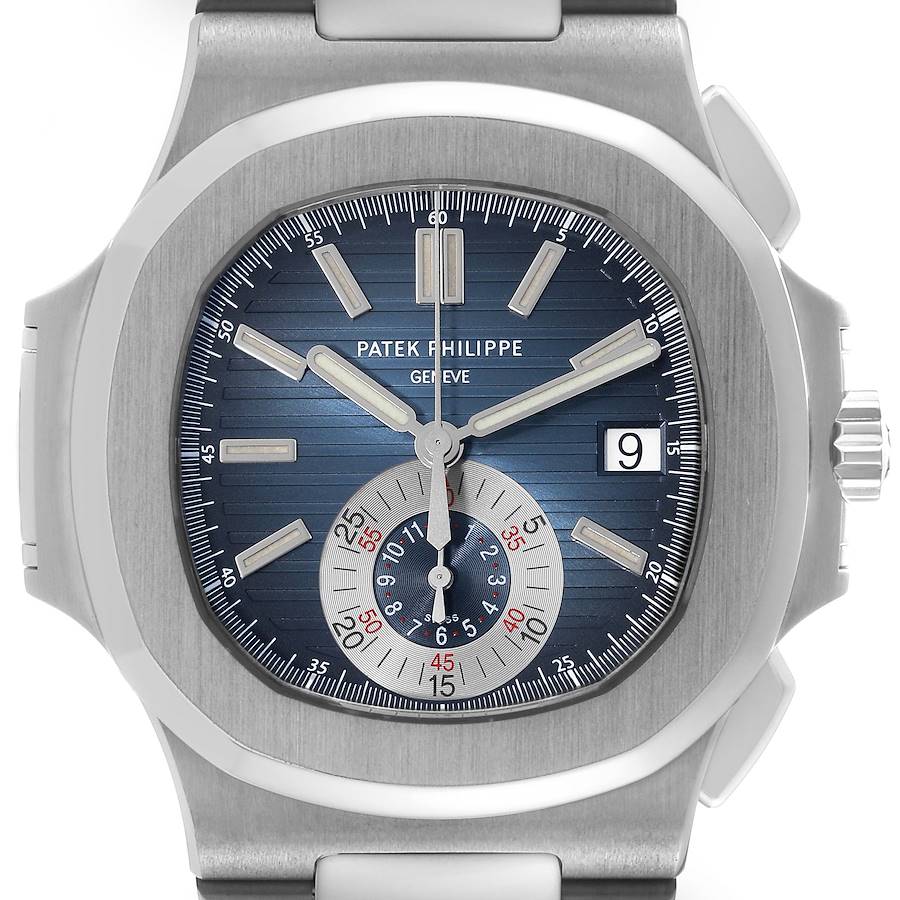 Patek Philippe Nautilus Blue Dial Steel Mens Watch 5980