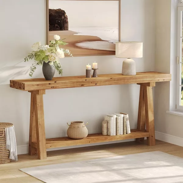 Farmhouse Solid Wood Entryway and Sofa Table 70.9 Inch