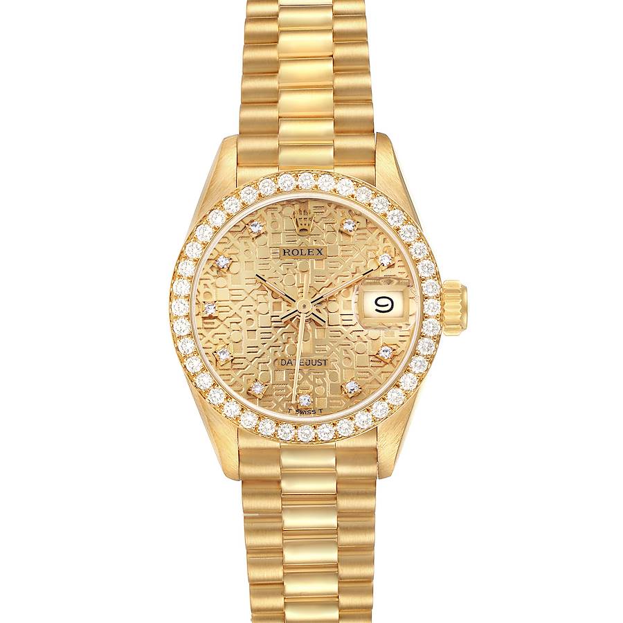 Rolex President Datejust Yellow Gold Diamond Ladies Watch 69138