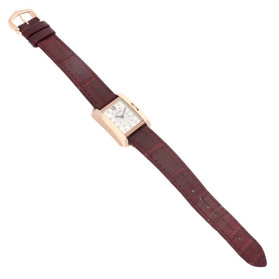 Cartier Tank Anglaise Rose Gold Diamond Dial Small Ladies Watch WJTA0007 Papers