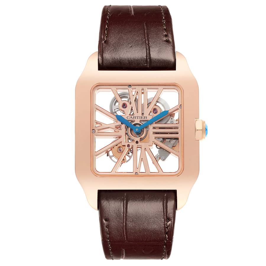 Cartier Santos Dumont Skeleton Dial Rose Gold Watch W2020057