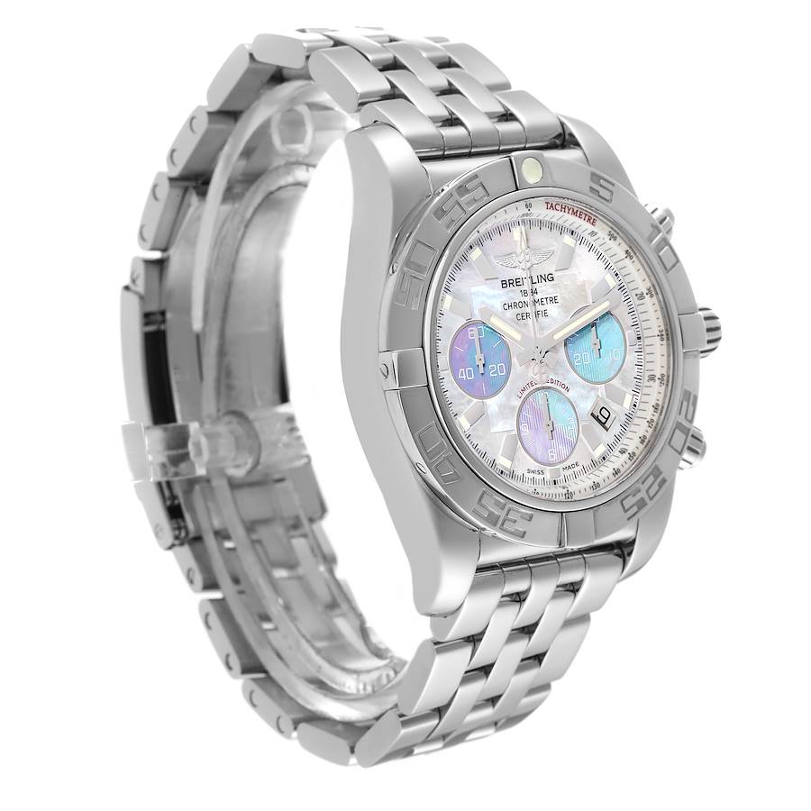 Breitling Chronomat 01 Blue Mother of Pearl Steel Mens Watch AB0110