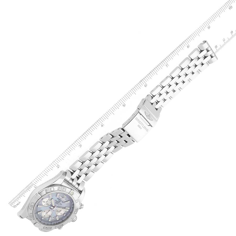 Breitling Chronomat 01 Mother of Pearl Diamond Dial Steel Mens Watch AB0110 Papers
