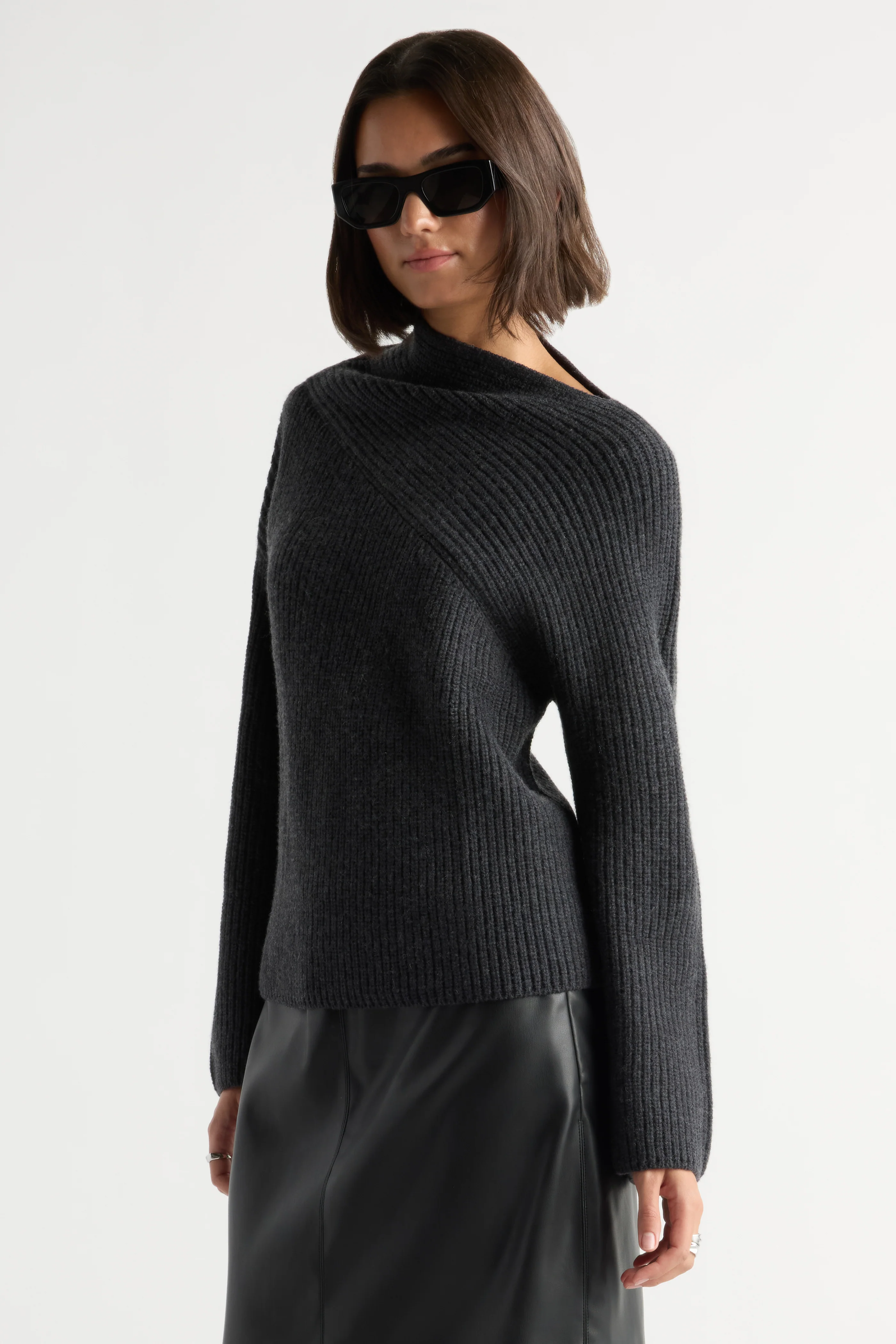 Julisa Asymmetric-Neck Sweater