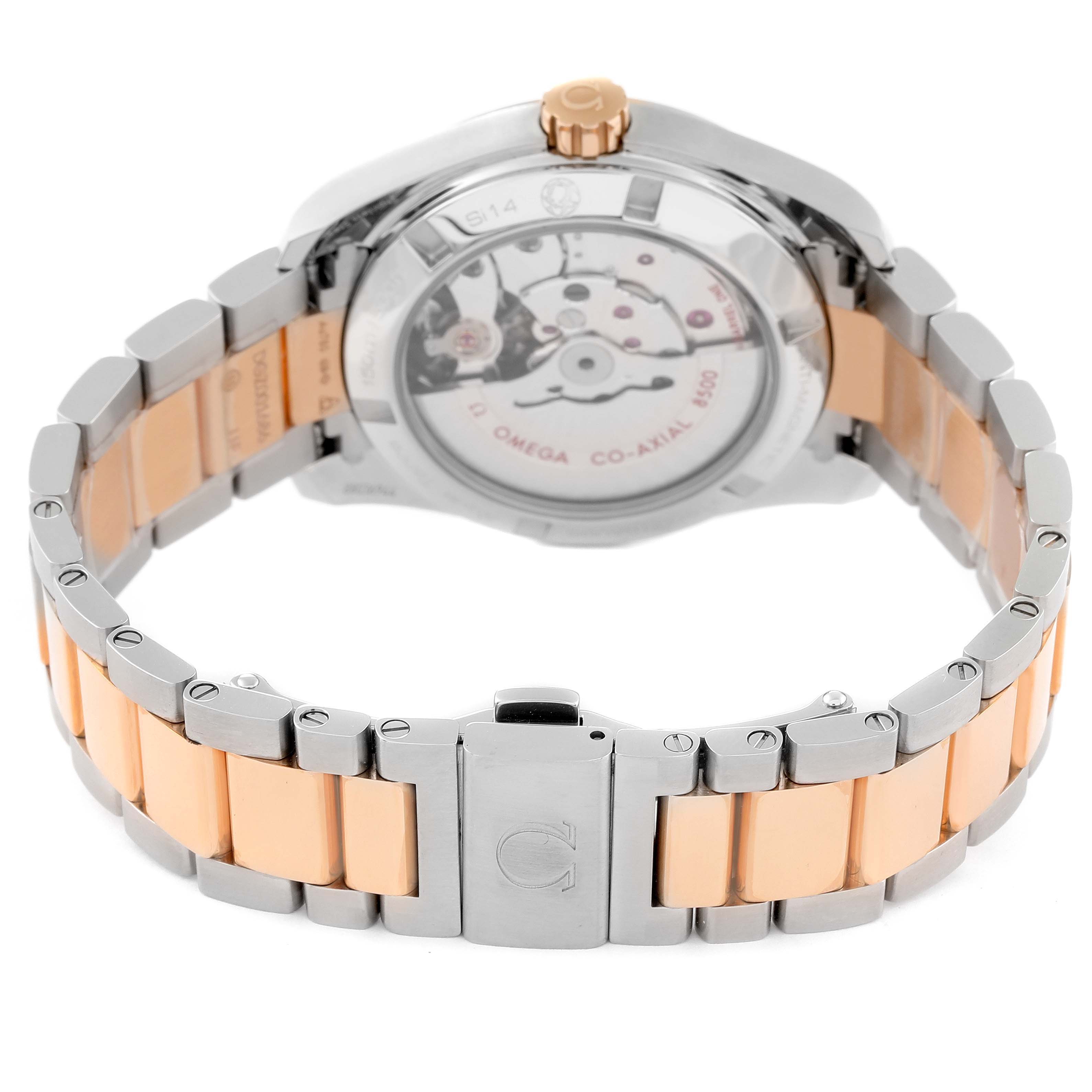 Omega Aqua Terra Rose Gold Mother of Pearl Diamond Ladies Watch 38.5 MM 231.20.39.21.55.003