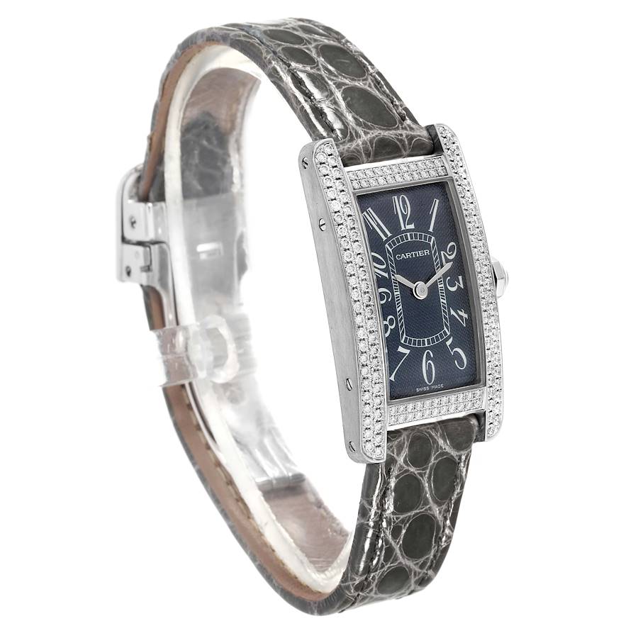 Cartier Tank Americaine Large White Gold Diamond Ladies Watch WB705131