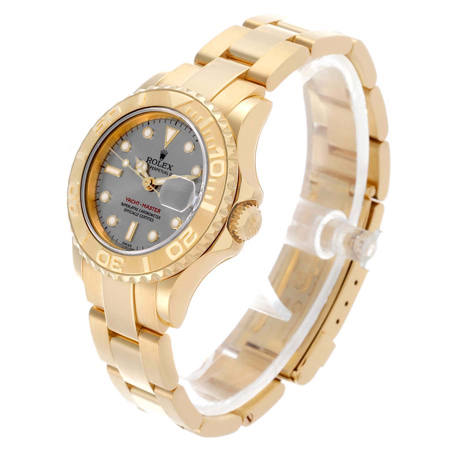 Rolex Yachtmaster 29 Yellow Gold Silver Dial Ladies Watch 169628