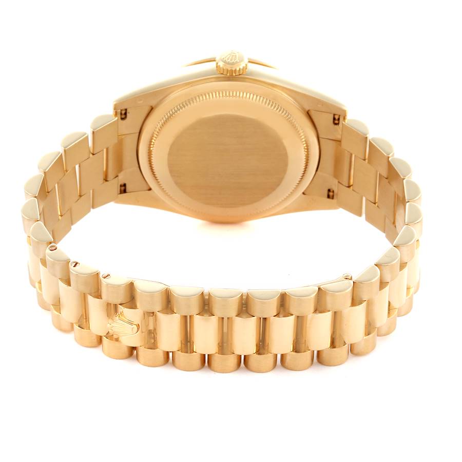 Rolex President Day Date Yellow Gold Diamond Mens Watch 118348