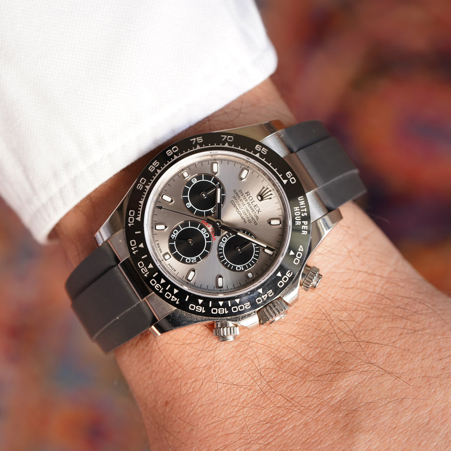 ??Limited Time Offer -Rolex Daytona White Gold Steel Grey Dial Oysterflex Strap 116519ln-0027