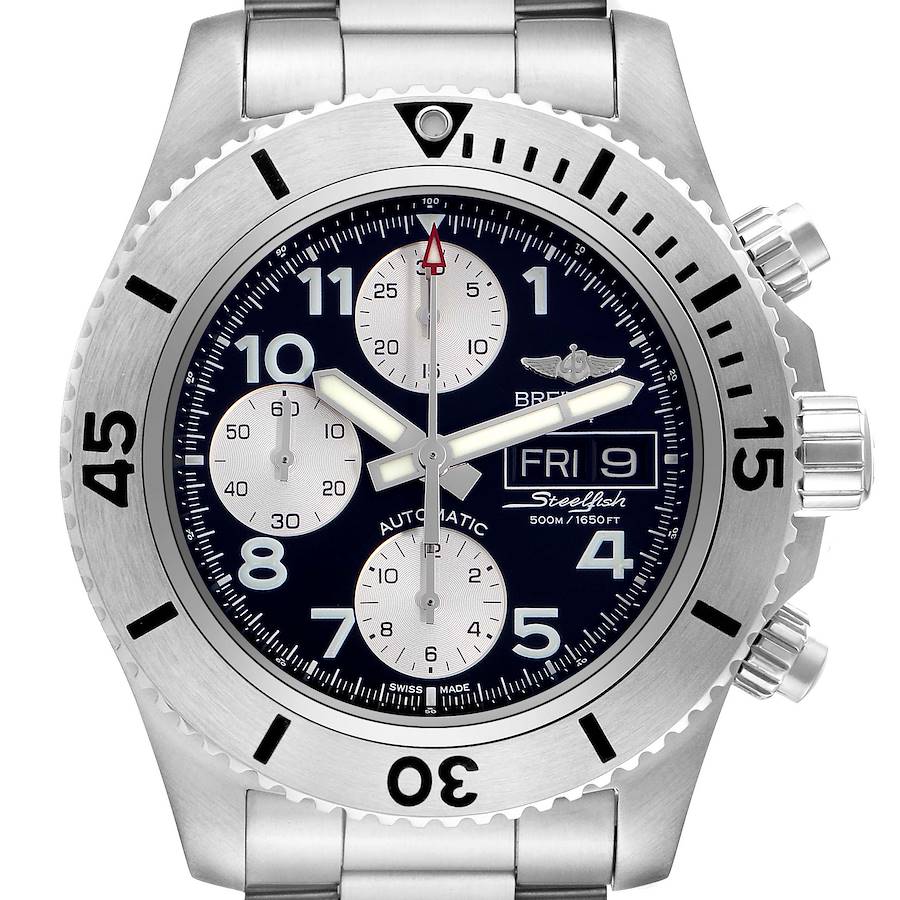 Breitling Aeromarine SuperOcean Black Dial Steel Mens Watch A13341