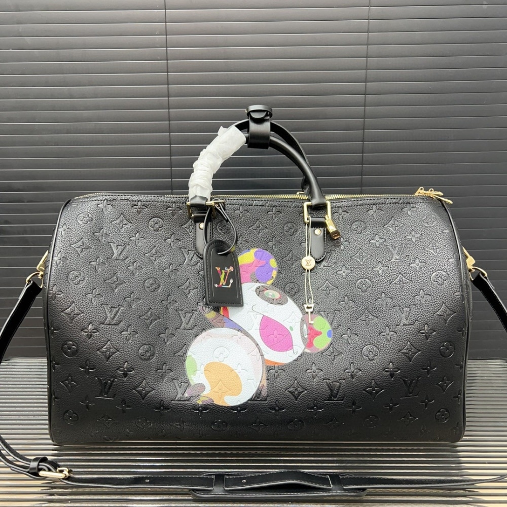 Louis Vuitton X Takashi Murakami Keepall Black 50Cm