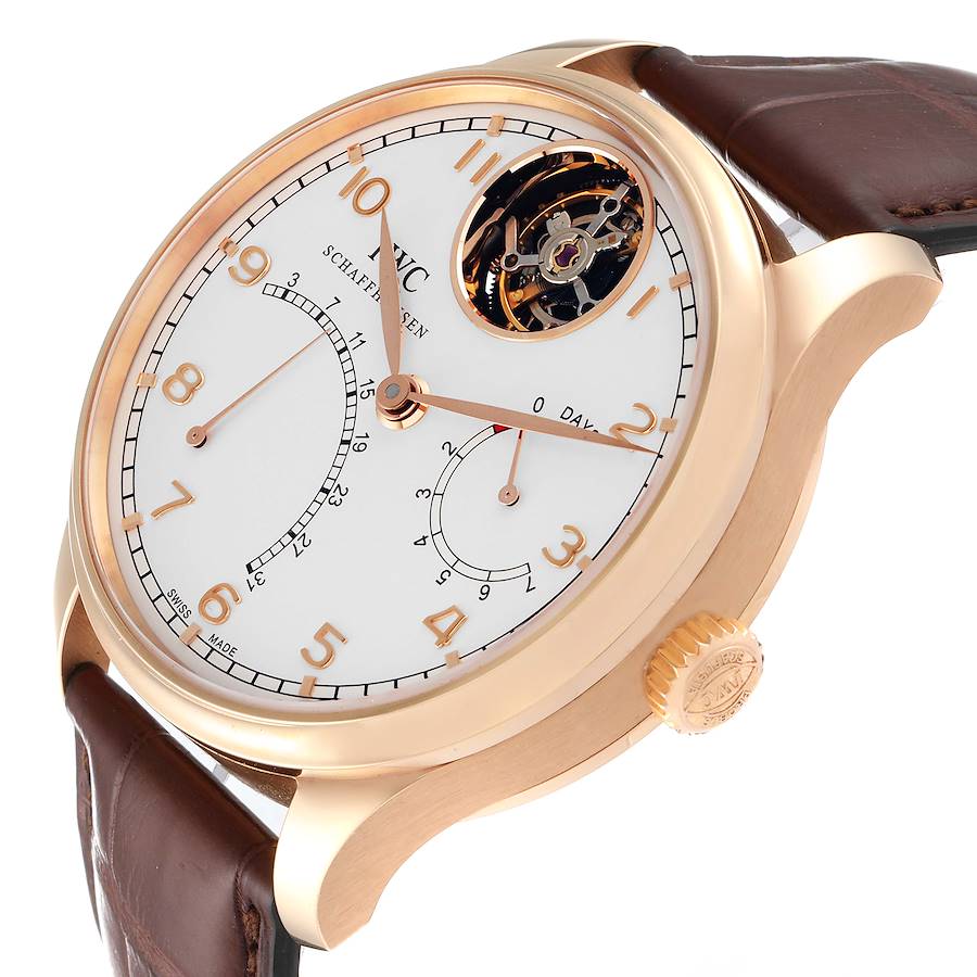 IWC Portuguese Tourbillon Mystere Retrograde Rose Gold Mens Watch IW504402