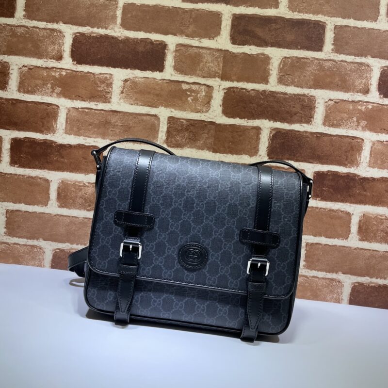 Replica Gucci GG Supreme Shoulder Bag Black